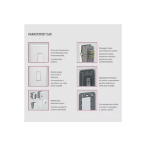 Conjunto Interruptor Simples 10a Liz Tramontina 57170201 - Imagem 3