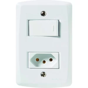 Cj Interruptor Simples com Tomada 10a 4x2 - Tramontina Lux2 - Tlx57145/064br