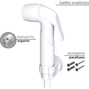 Ducha Higiênica 1/4 de Volta Búzios Branca com Bitola 1/2" - 3/4" Durín - Imagem 3