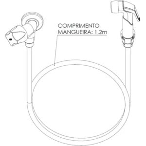 Ducha Higiênica 1/4 de Volta Búzios Branca com Bitola 1/2" - 3/4" Durín - Imagem 4