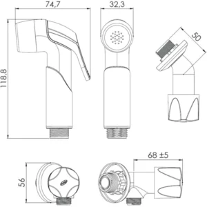 Ducha Higiênica 1/4 de Volta Búzios Branca com Bitola 1/2" - 3/4" Durín - Imagem 5
