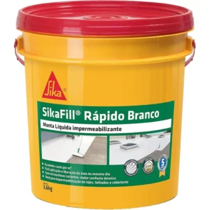 Sika - Impermeabilizante Líquido - Sikafill Rápido Branco – Borracha Liquida - Fácil de Aplicar - Galão 3,6 Kg
