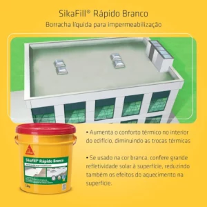 Sika - Impermeabilizante Líquido - Sikafill Rápido Branco – Borracha Liquida - Fácil de Aplicar - Galão 3,6 Kg - Imagem 3