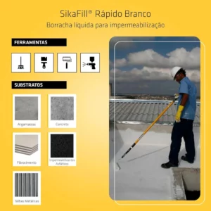 Sika - Impermeabilizante Líquido - Sikafill Rápido Branco – Borracha Liquida - Fácil de Aplicar - Galão 3,6 Kg - Imagem 5