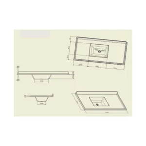 Pia Sintética Standart 120 X 55 Cm Pedra Preta Aj Rorato - Imagem 3