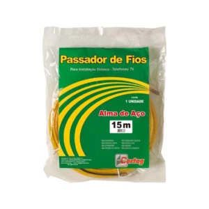 Passador de Fios Alma Aço 15 M Emb, Plástica Cortag Amarelo