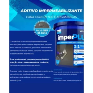 Aditivo Impermeabilizante para Concreto e Argamassa Imperplus 1 Litro - Imagem 6