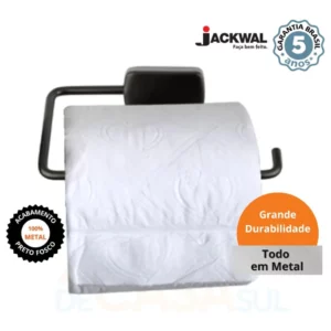 Porta Papel Papeleira Ita Preto Fosco Jackwal - Imagem 3