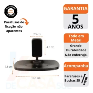 Saboneteira de Parede Ita Preto Fosco Jackwal - Imagem 5