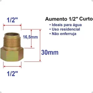 Aumento 1/2' Curto Amarelo Garden - Imagem 4