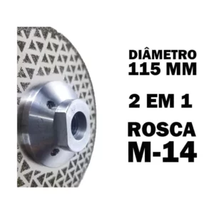 Disco Corte Desbaste Diamantada 115mm Rosca - Imagem 5