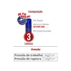 Mangueira Jardim Trançada 100 M Siliconada Standard com Bitola 3/4" Azul Durín - Imagem 3