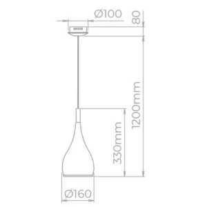 Pendente Cromado Conico Sd8501 16cm Stella