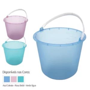 Balde Plastico Limpeza 12l Colors Multi Lar Metasul