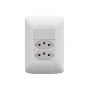 Conjunto Interruptor Simples 6a + 2 Tomada 2p+t 10a Aria Branco-tramontina