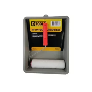 Kit Pintura com Rolo de Lã Sem Respingo 23cm Branco 3 Peças - Dtools