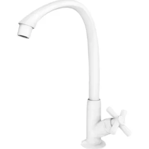 Torneira para Cozinha Mesa Bica Alta Móvel Tigre Cross Branca