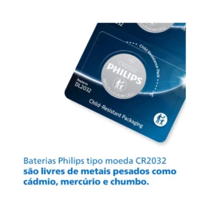 Bateria Philips do Tipo Moeda Cr2032 3v Lítio  Cr2032p5b/59 1 Unidade - Imagem 5