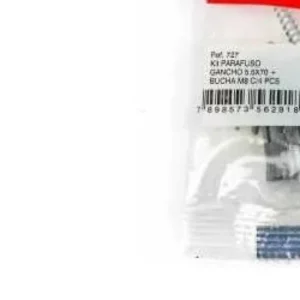 Gancho 5,5 X 70mm + Bucha 8mm 4 Peças Goma Bric - Goma - Imagem 4