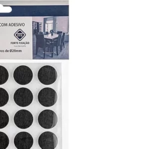 Conjunto de Protetores de Feltro Adesivo, com Fita Dupla Face, 40 Peças Mistas, Cor Preta, Linha Primafer, Atlas. - Imagem 3
