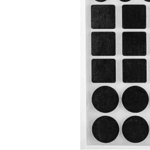 Conjunto de Protetores de Feltro Adesivo, com Fita Dupla Face, 40 Peças Mistas, Cor Preta, Linha Primafer, Atlas. - Imagem 4