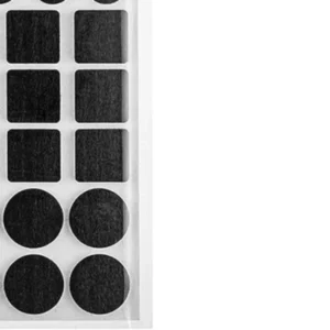 Conjunto de Protetores de Feltro Adesivo, com Fita Dupla Face, 40 Peças Mistas, Cor Preta, Linha Primafer, Atlas. - Imagem 5