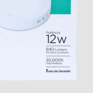 Luminária Painel de Led Embutir Redondo Bivolt 6000k 12w Rde12-6 Rdesign - Imagem 5