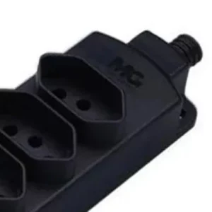 Tomada Barra 5 Tomadas 2p+t 10a Preta Sem Cabo - Margirius - Imagem 3