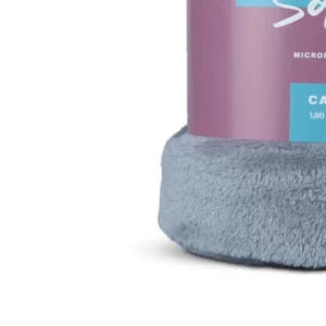 Manta Microfibra Flannel Soft Casal 180x220cm Cinza - Imagem 4