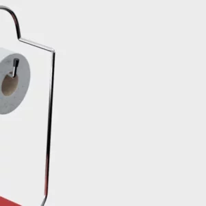 Suporte P/ Papel Higienico C/ Lixeira Vermelho - Imagem 3