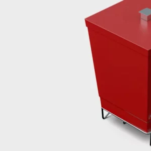 Suporte P/ Papel Higienico C/ Lixeira Vermelho - Imagem 4