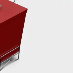 Suporte P/ Papel Higienico C/ Lixeira Vermelho - Imagem 5