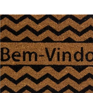 Capacho Fibra de Coco Retangular 60x33cm Zigzag Preto - Imagem 3