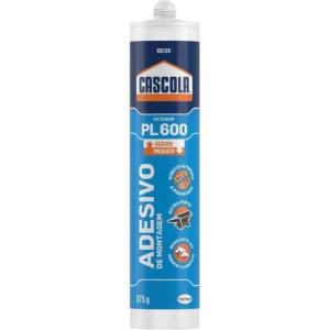 Monta & Fixa Pl 600 Exterior Cascola, Adesivo de Montagem Aderência Pesada, Cola de Madeira Multifuncional, Cola Permanente Versatilidade, 1x375g
