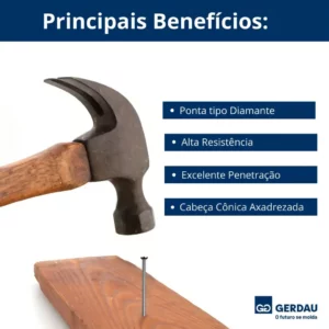 Prego com Cabeça 1kg 13 Jp X 15 Lpp - Gerdau - Imagem 4
