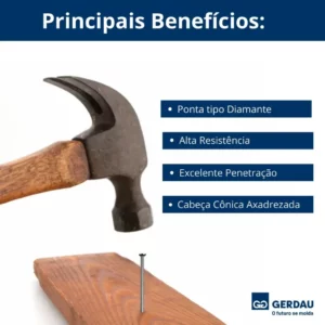 Prego com Cabeça 1kg 15 Jp X 15 Lpp - Gerdau - Imagem 3