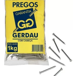 Prego com Cabeça 1kg 15 Jp X 18lpp - Gerdau