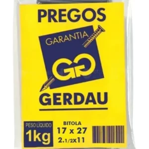 Prego com Cabeça Simples 17x27 - Gerdau 1kg