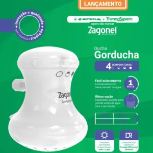 Chuveiro Elétrico 5700w 220v Gorducha 4 Temperaturas Branco - Imagem 4