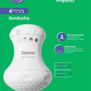 Chuveiro Elétrico 5700w 220v Gorducha 4 Temperaturas Branco - Imagem 5