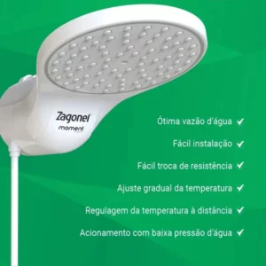 Ducha Eletrônica Moment 127 Volts Branca - 5500 Watts - Zagonel - Imagem 5