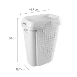 Roupeiro Telado com Cesto 45l Branco - Imagem 5