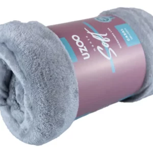 Manta Microfibra Flannel Soft Casal 180x220cm Cinza - Uzzo - Imagem 3