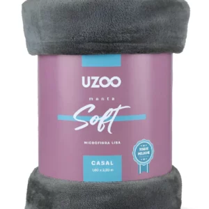 Manta Microfibra Flannel Soft Casal 180x220cm Marrom - Uzzo