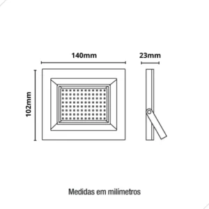 Refletor Start Led Lumanti com 100w 5500k Branco Frio para Areas Externas Resistente a Chuva - Imagem 5