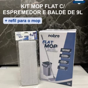Kit Esfregao Mop Flat + Refil Mop Flat Nobre