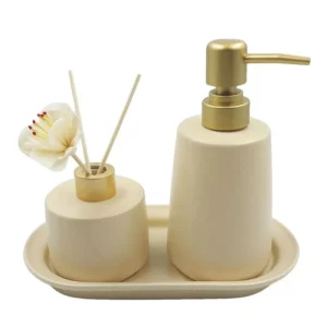 Kit de Banheiro 3 Peças Arred em Porcelana Branca Fu Xing