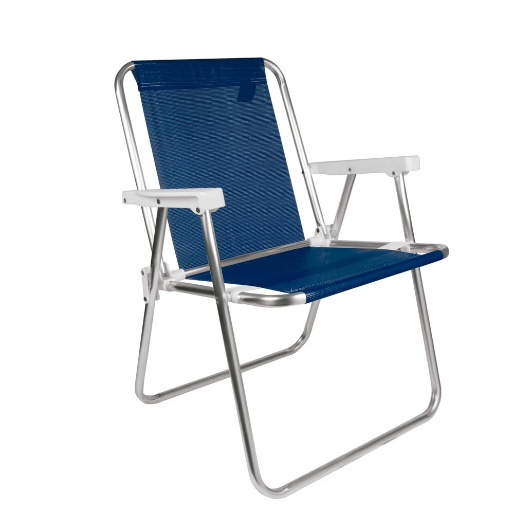 Cadeira Aluminio Alta Sannet Azul Marinho Mor