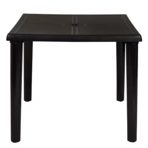 Mesa Plástica Quadrada Desmontável Preta Mor