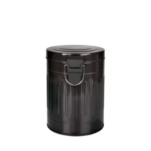 Lixeira Retrô Preta - 5 L - Mor